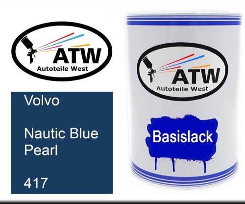 Volvo, Nautic Blue Pearl, 417: 500ml Lackdose, von ATW Autoteile West.